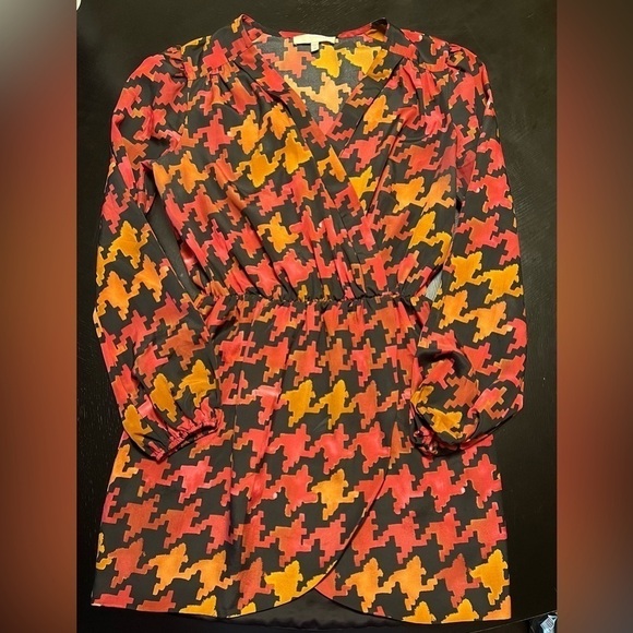 Lavender Brown Dresses & Skirts - Lavender Brown Houndstooth wrap dress size M